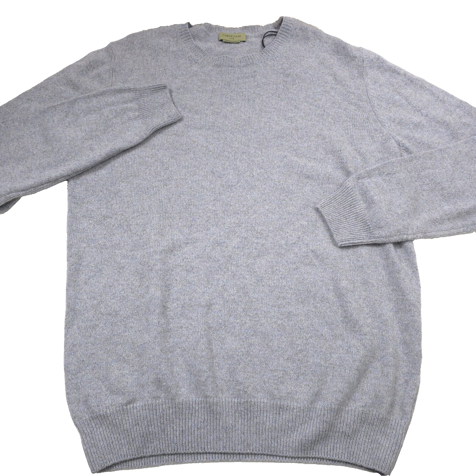 Pre-owned Corneliani $595  Cashmere Blue Gray Crewneck Sweater Mens Size 2xl (italy 54)
