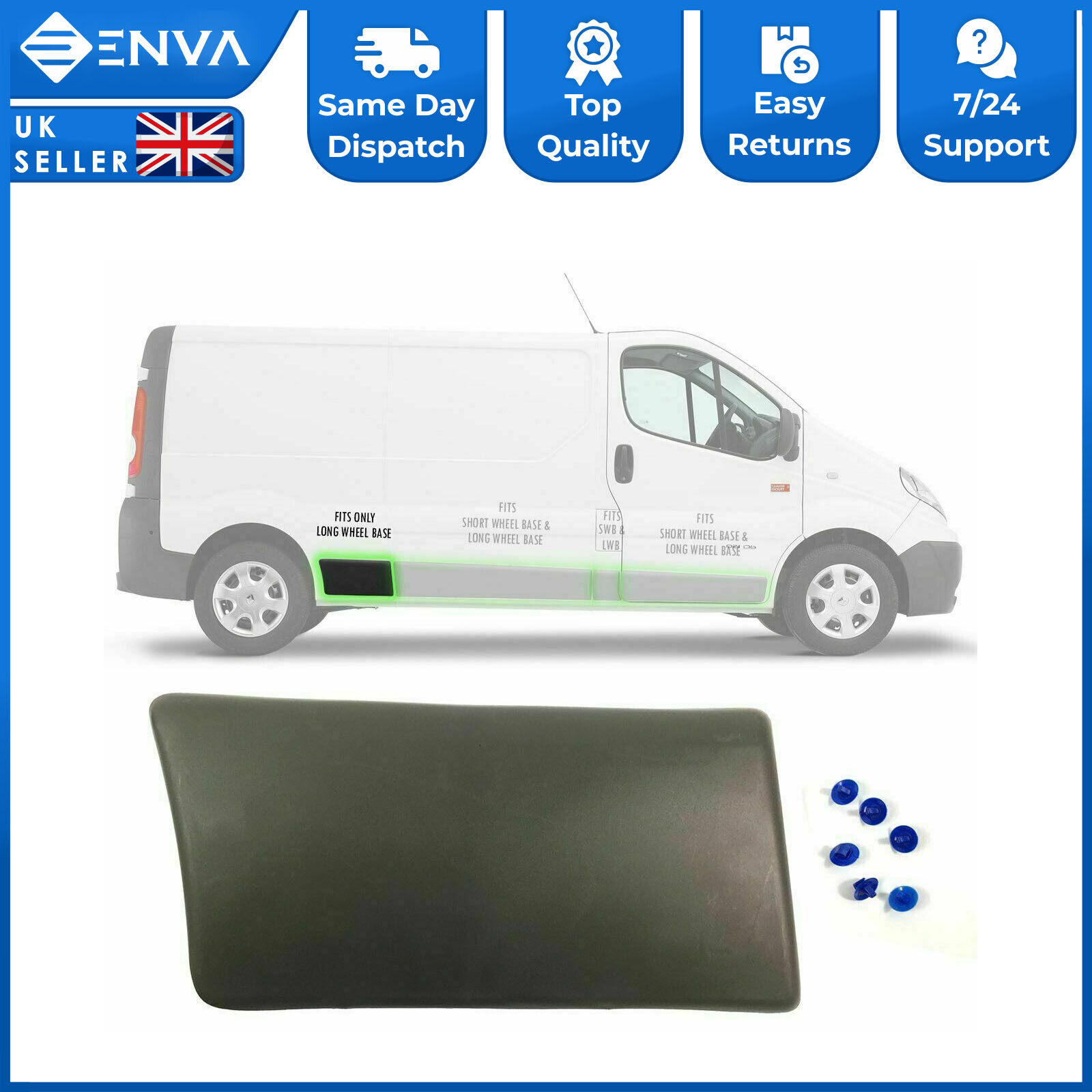 Side Trim Panel Right Fits Renault Trafic II LWB 2001-2013 8200036095