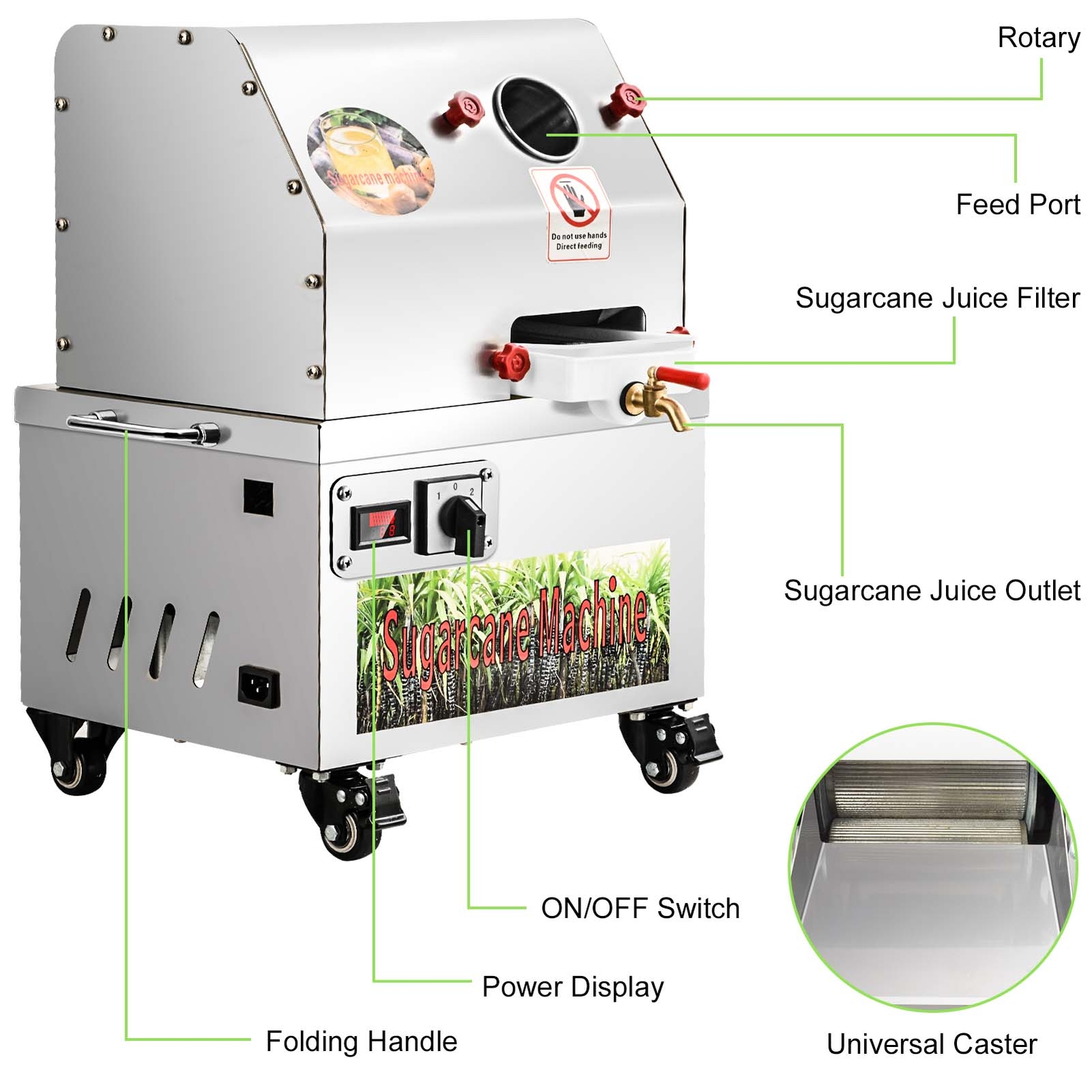 Commercial Sugar Cane Juicer Ginger Sweet Sorghum Juicing Machine Press Machine