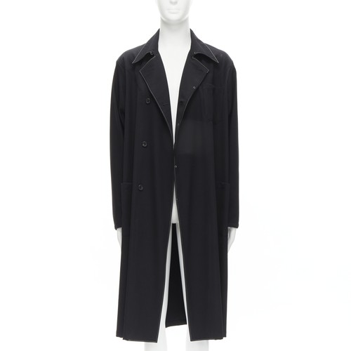 YOHJI YAMAMOTO Vintage black wool blend belted long line
