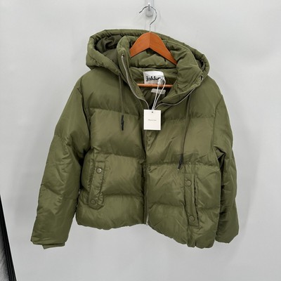 Pre-owned Jakke Evereve Poppy Recyled Puffer In Olive Green // S