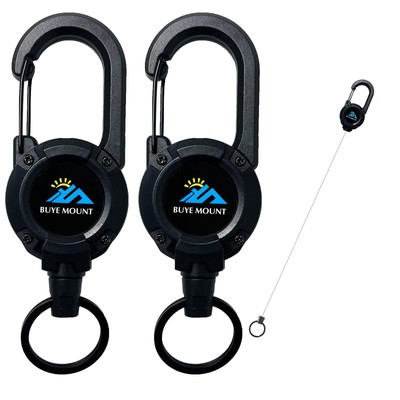 Retractable Keychain Heavy Duty 2Pack, Multitool Carabiner Badge Holder, Retr...