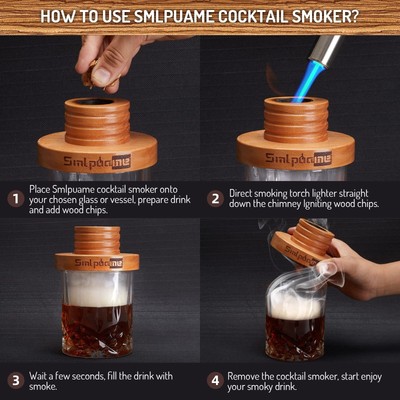 Cocktail Smoker Kit, Old Fashioned Smoker Kit for Bourbon Whiskey Drink, Drin...