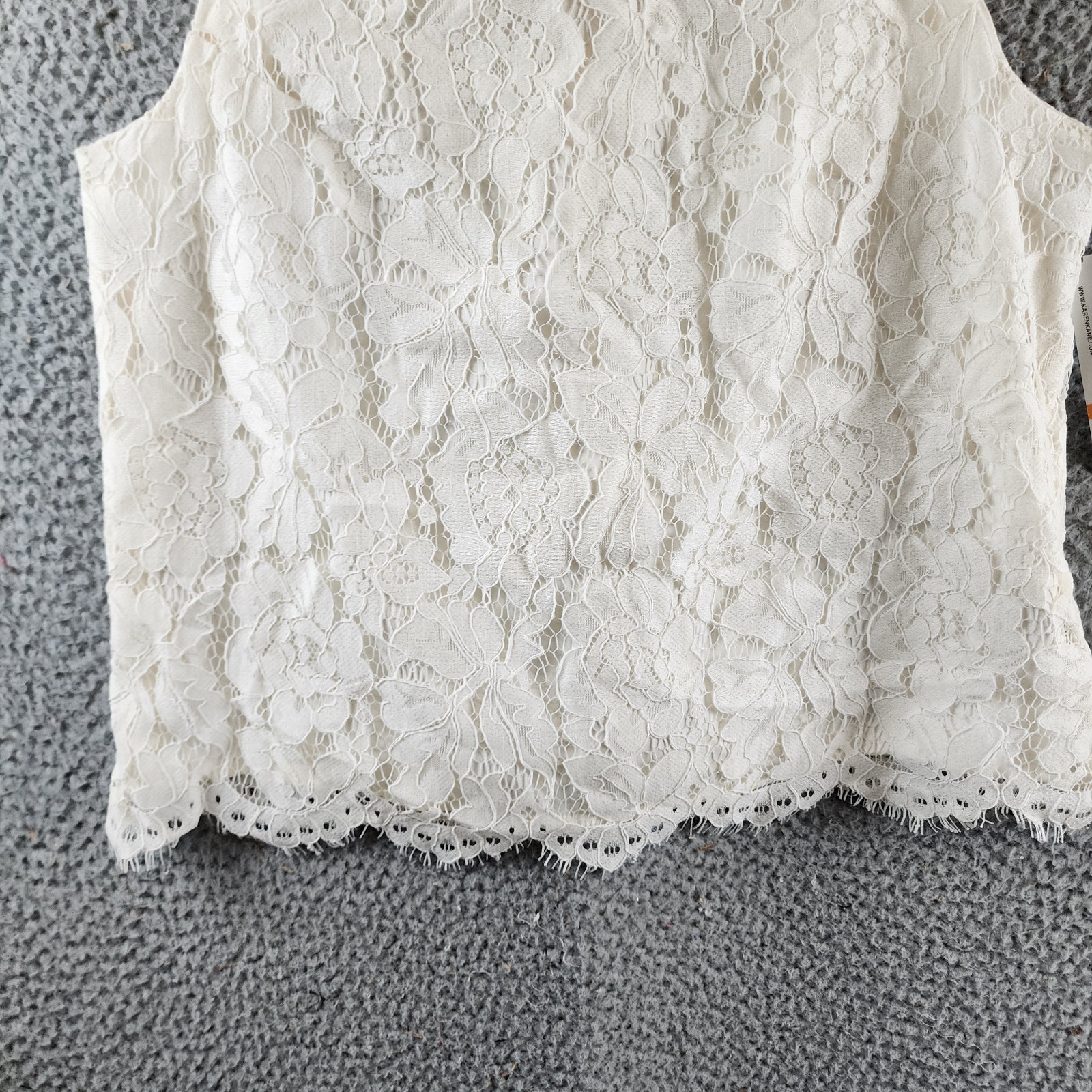 Karen Kane Sleeveless Lace Top Women's Small Cream Back Zip Closure - Picture 3 of 14