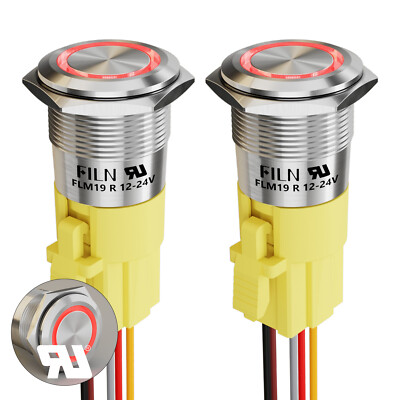 12V-24V/5A 1pc 19mm waterproof Ring Metal Stainless Steel Push Button Switch