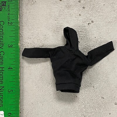 SU-CH-MLF-ST-BK: 1/12 Black hoodie for 6'' ML Female body or SHF Figma slim body