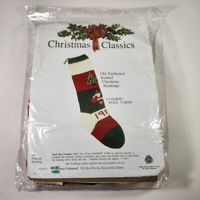 Candide Wool Yarn Christmas Stocking Knitting Kit (32 - Santa and Tree Original)