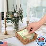 Gtencemen Square Cocktail Napkin Holder Rattan Napkin Holders for Kitchen Bathroom Flat Napkin Holder Tray Farmhouse Napkin Holders for Table Woven Guest Towel Holder, 6