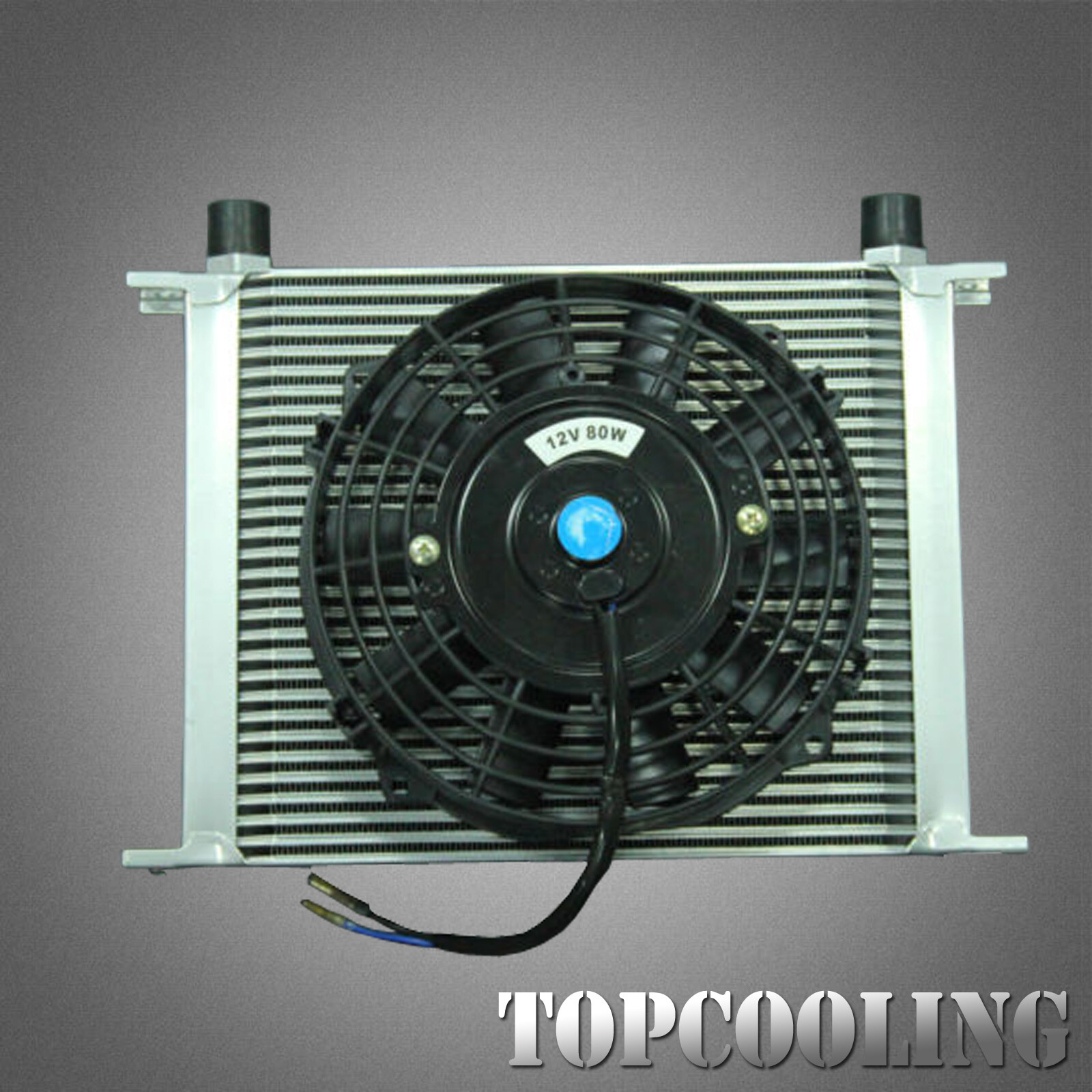 30 Row Aluminum Transmission Oil Cooler + 7 Inch Electric Fan + Kits