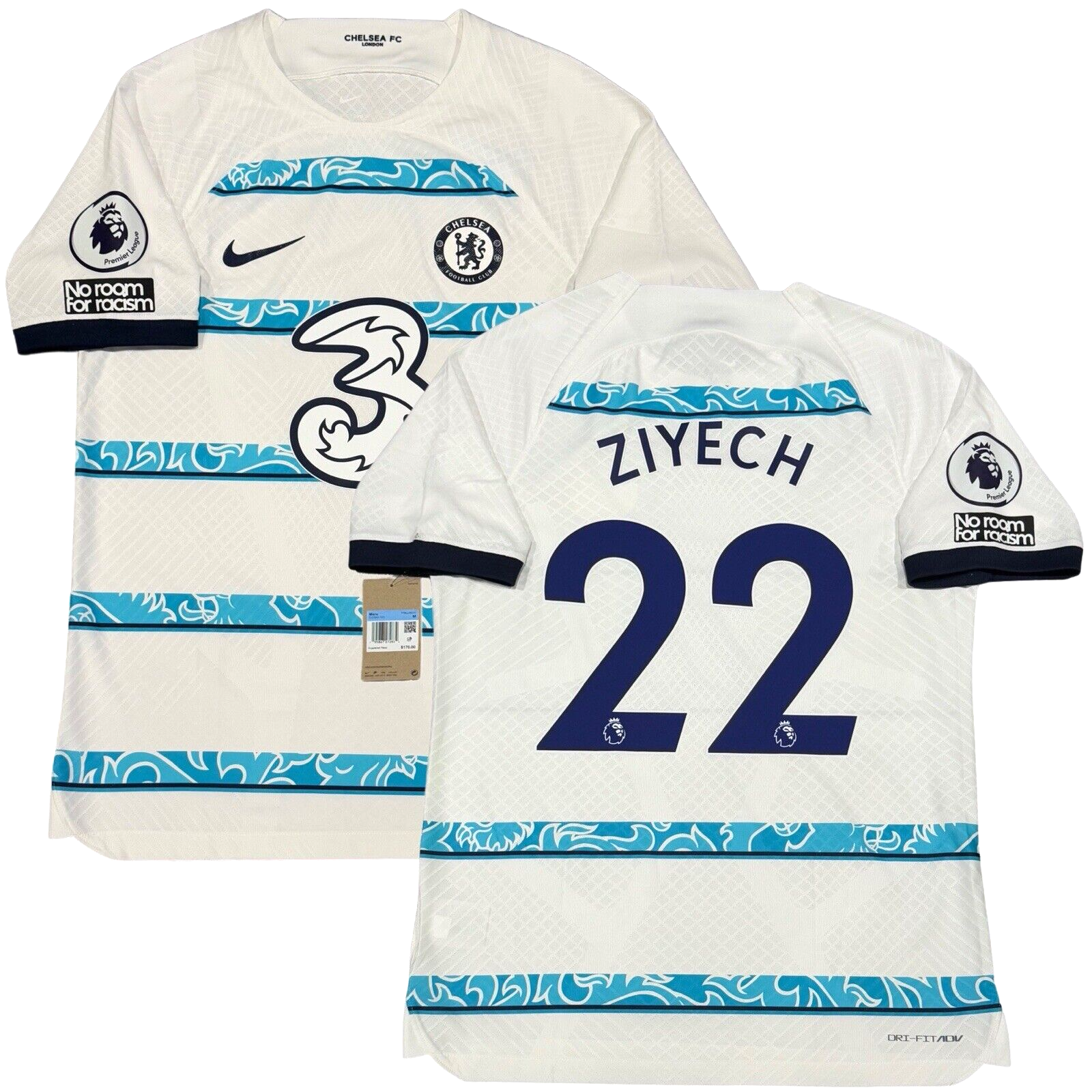 福袋 バースデイ Authentic Chelsea 2022/23 Away Medium Ziyech #22 Jersey ウェア