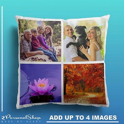 Personalised Photo Pillowcase Cushion Pillow Case Cover Custom Gift up to 4 pics