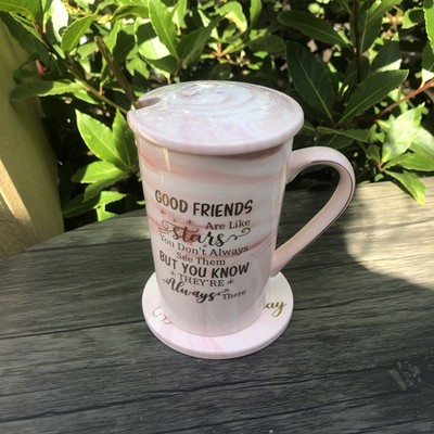 Joymaking Friendship Coffee Mug Set with Good Friends Are Like Stars-pink 