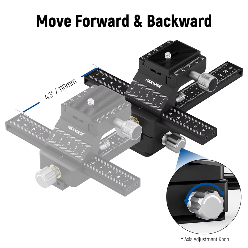 4-Way Macro Focusing Rail Slider For Canon Nikon Fujifilm Sony DSLR Mirrorless C