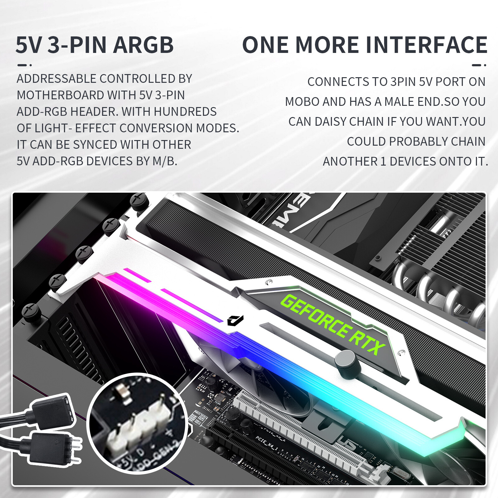 5V 3PIN Addressable RGB Graphics Card GPU Brace Support Video Card Sag Holder