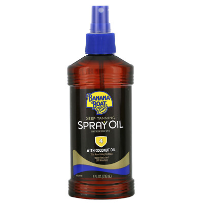 Масло-спрей для глубокого загара с кокосовым маслом, SPF 4, 8 жидких унций (236 мл)