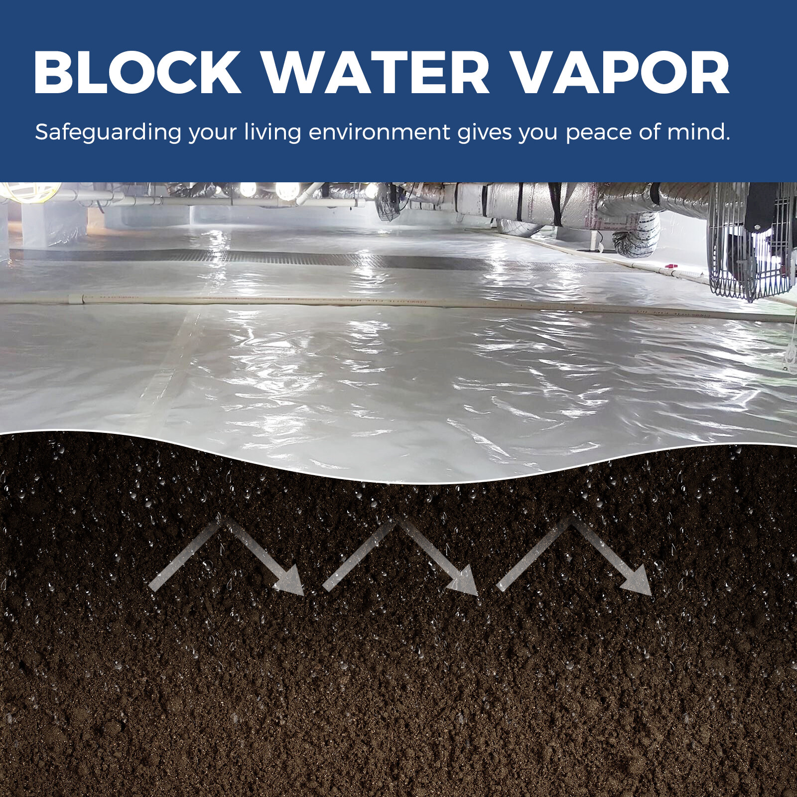 10mil Film, Crawl Space Vapor Barrier 10'x100' Alorair 10mil Film Light Proof