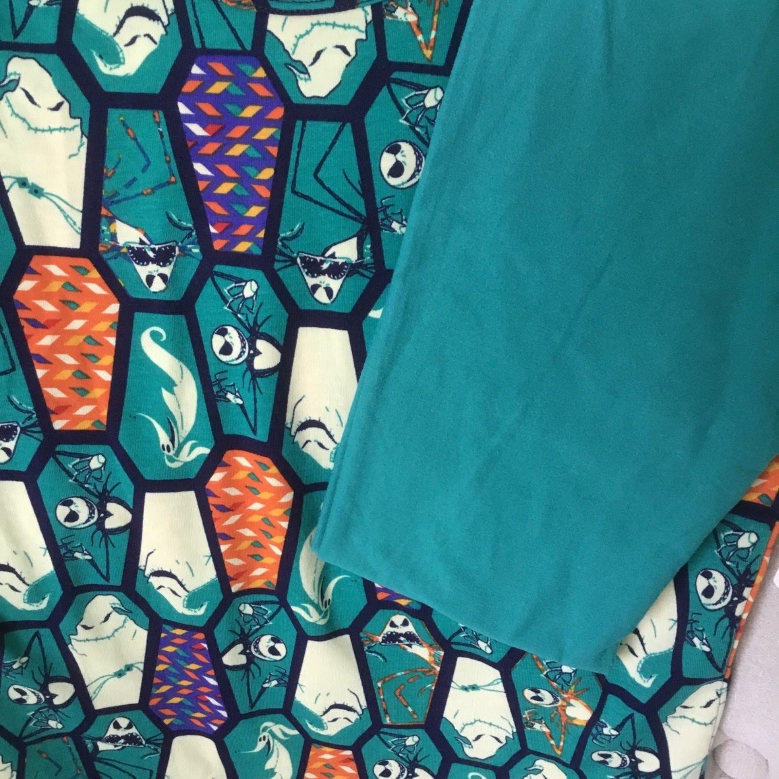 Lularoe Disney Gracie 6 Nightmare Before Christmas and Solid L/XL Halloween
