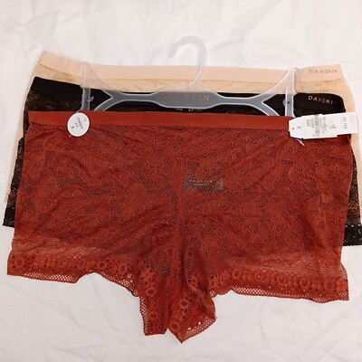 3 Pk Danskin Sz 1X Lace Multicolor Soft Cheeky Fit Panties Briefs Underwear NWT