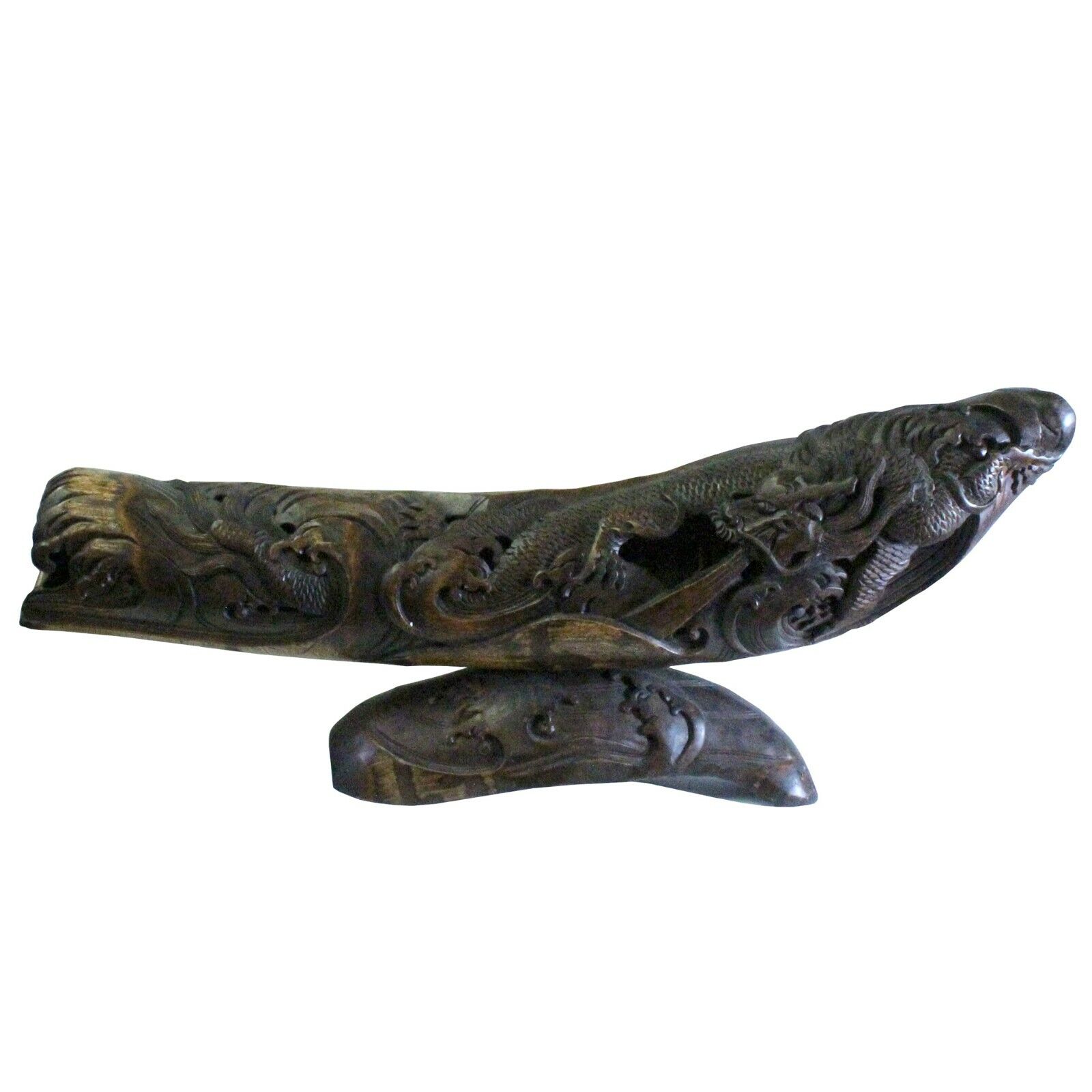Chinese Bamboo Carved Artistic Curved Boat Shape Dragon Figure Display cs5222S Chinese Bamboo Carved Artistic Curved Boat Shape Dragon Figure Display cs5222S