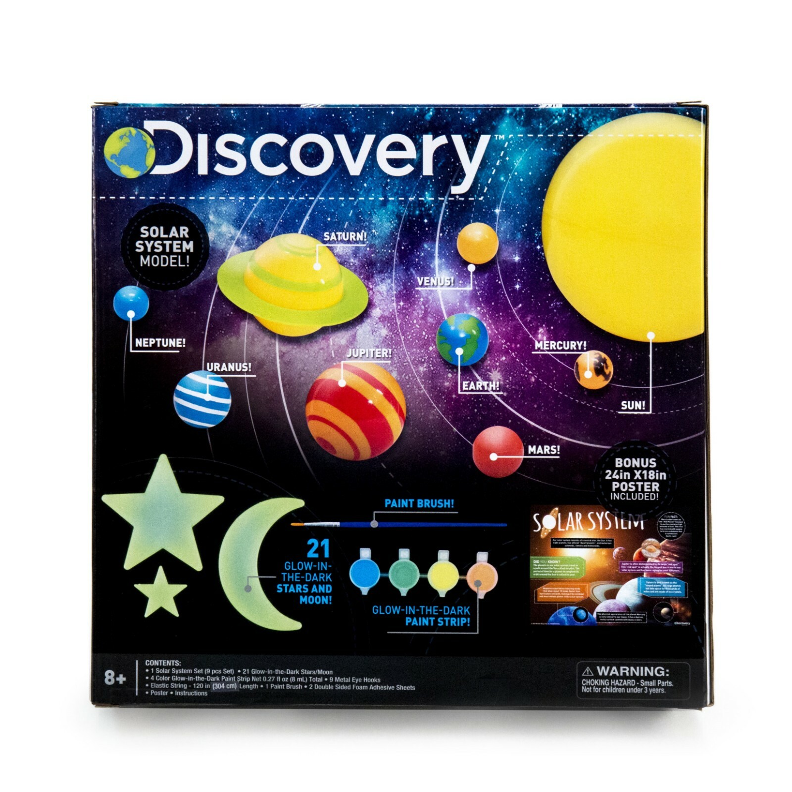 Discovery Kids 3D Glowing Solar System - 30 Piece Model Set - NEW