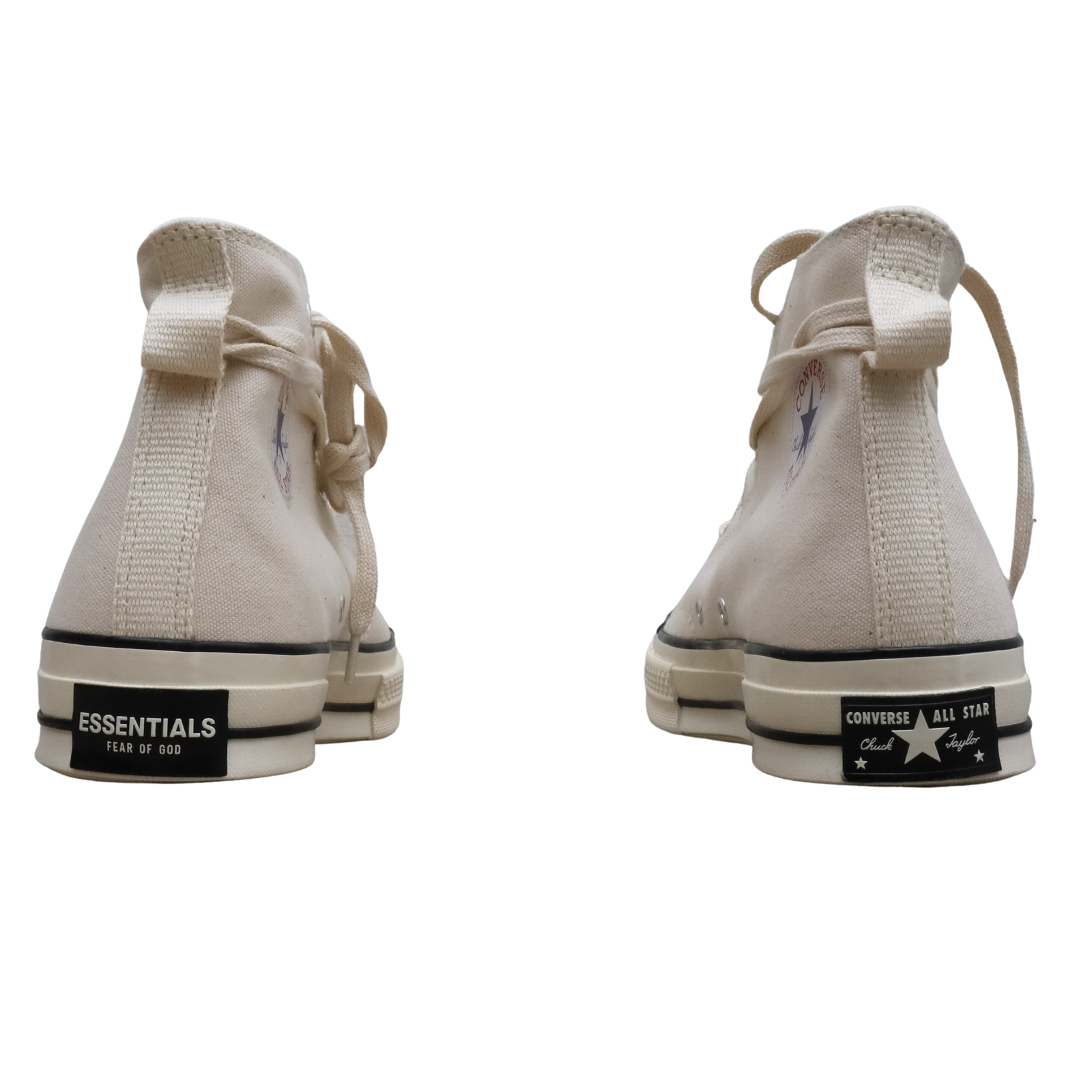 Pre-owned Converse Size 9.5  X Essentials Fear Of God 167955c Chuck 70 Hi Nat Ivory Black In Natural, Ivory, Black