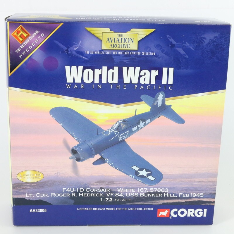 F4u-1d Corsair Vf-84 Uss Bunker Hill Fighter Plane 1945 WW2 Corgi