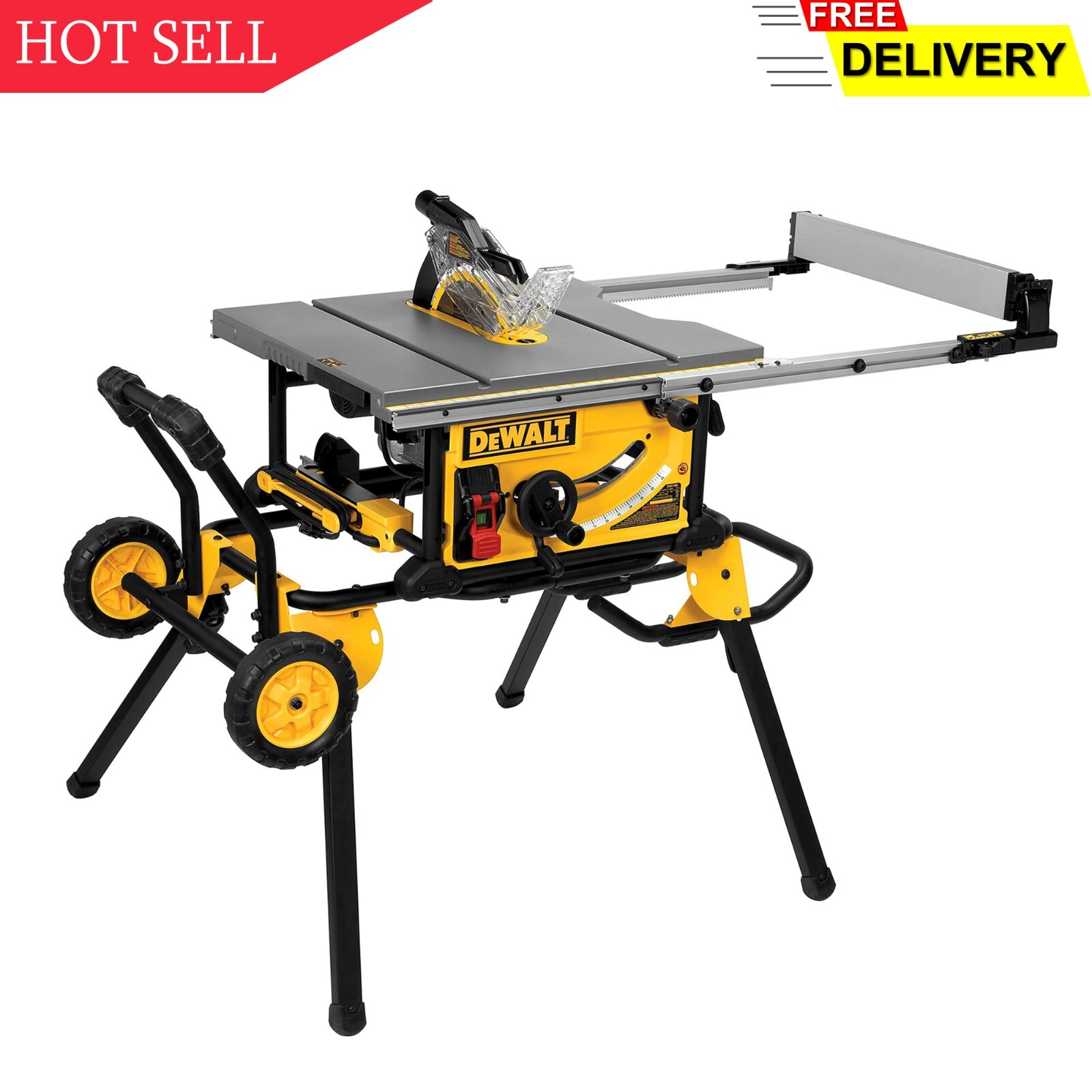 DeWALT DWE7491RS 10-Inch Jobsite Table Saw with 32-1/2-Inch Rip W/ Rolling Stand
