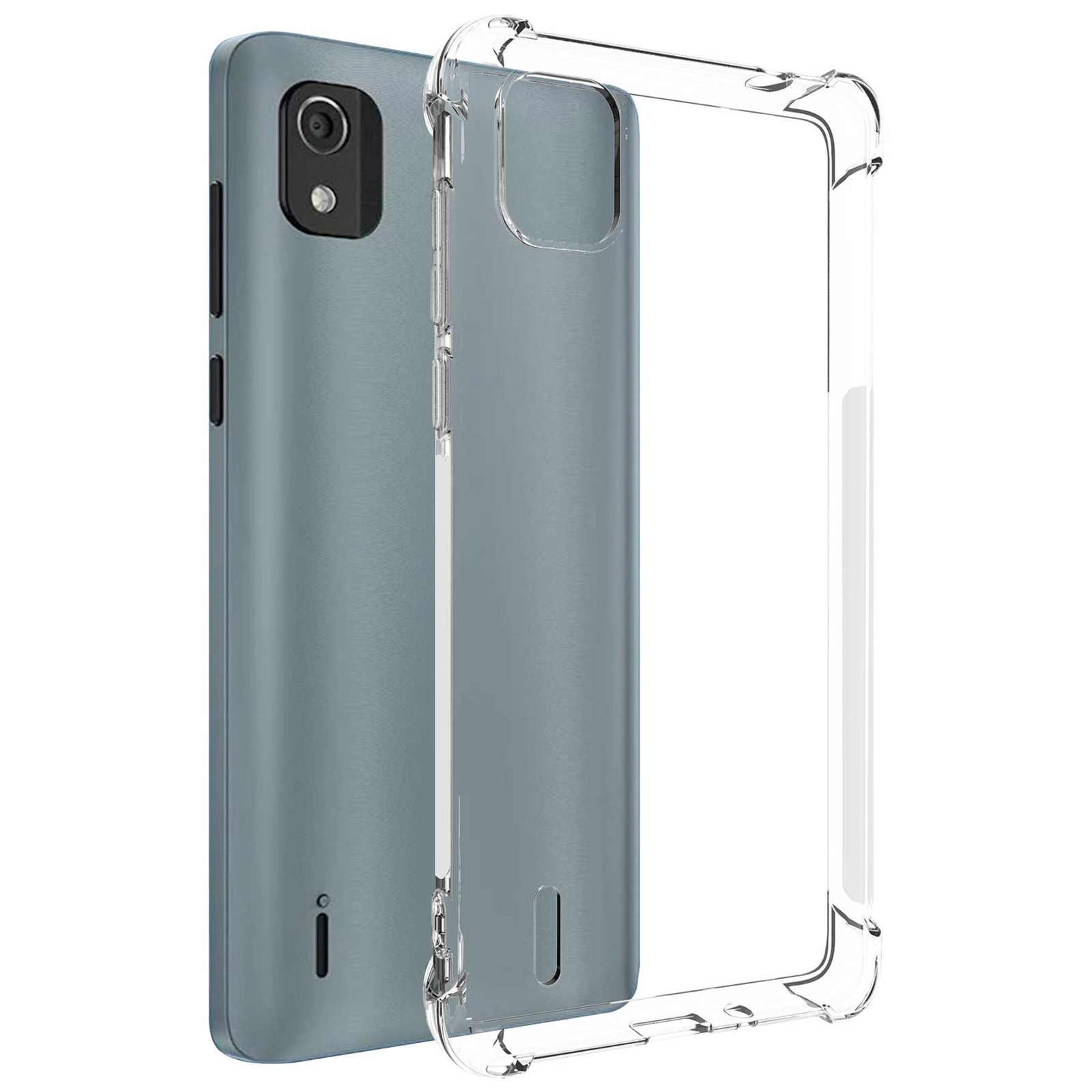 Custodia Per Nokia C2 2nd Edition (2022) | Cover Trasparente Con Motivo Floreale Viola | Morbida TPU Antiurto | Sottile E Leggera
