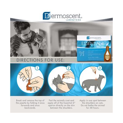 Essential 6 spot-on for Cats - Skin Care for Dandruff Dry or Oily Skin & Hair...