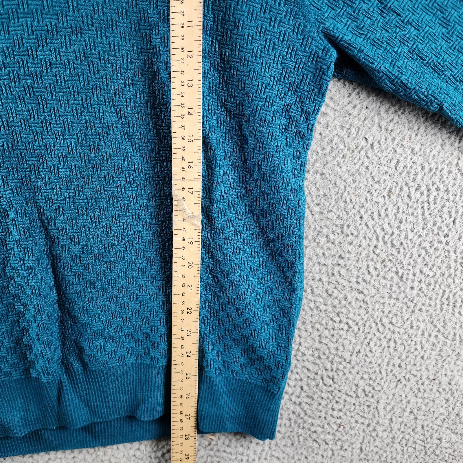 Robert Graham Reisman Quarter Zip Pullover Sweater Men's XL Teal Wool Blend L/S - Picture 11 of 16