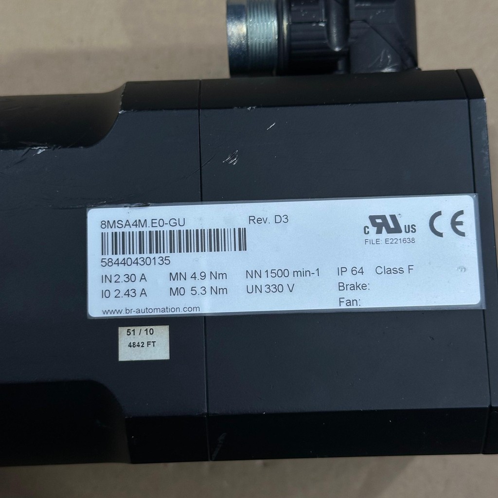 B&R 8MSA4M.E0-GU Rev. D3 SERVO MOTOR  — 3