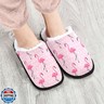 Umidedor Pink Flamingo Dots Slippers for Women Girls, Soft Memory Foam Non-Slip Indoor House Slippers Home Shoes for Bedroom Hotel Travel Spa