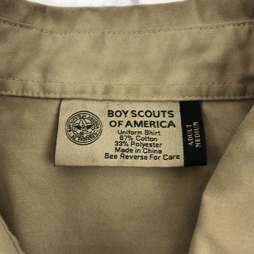 Mens Boy Scouts Uniform Shirt Button Front Troop Leader Patches Alaska Medium