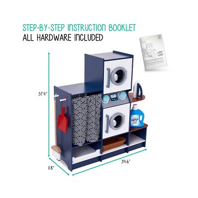 Lil’ Jumbl Kids Washer and Dryer Playset, Wooden Children's Pretend Laundr