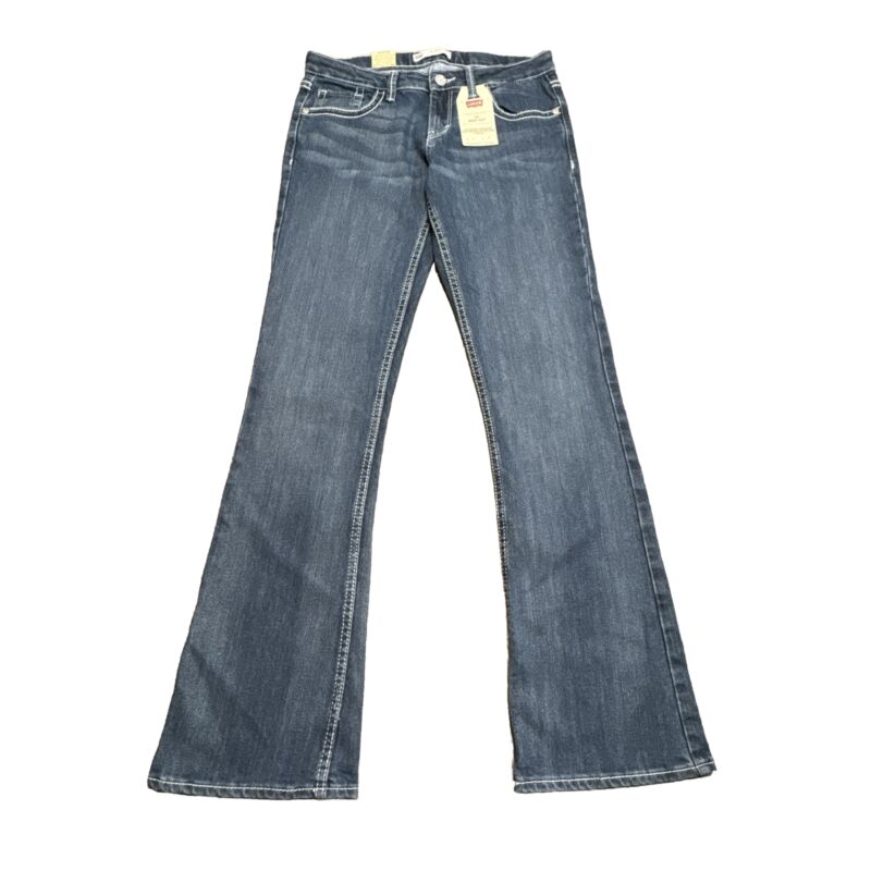 New Levi 715 Jeans Youth 16 Bootcut Stretch Denim Wash Adjustable Waist