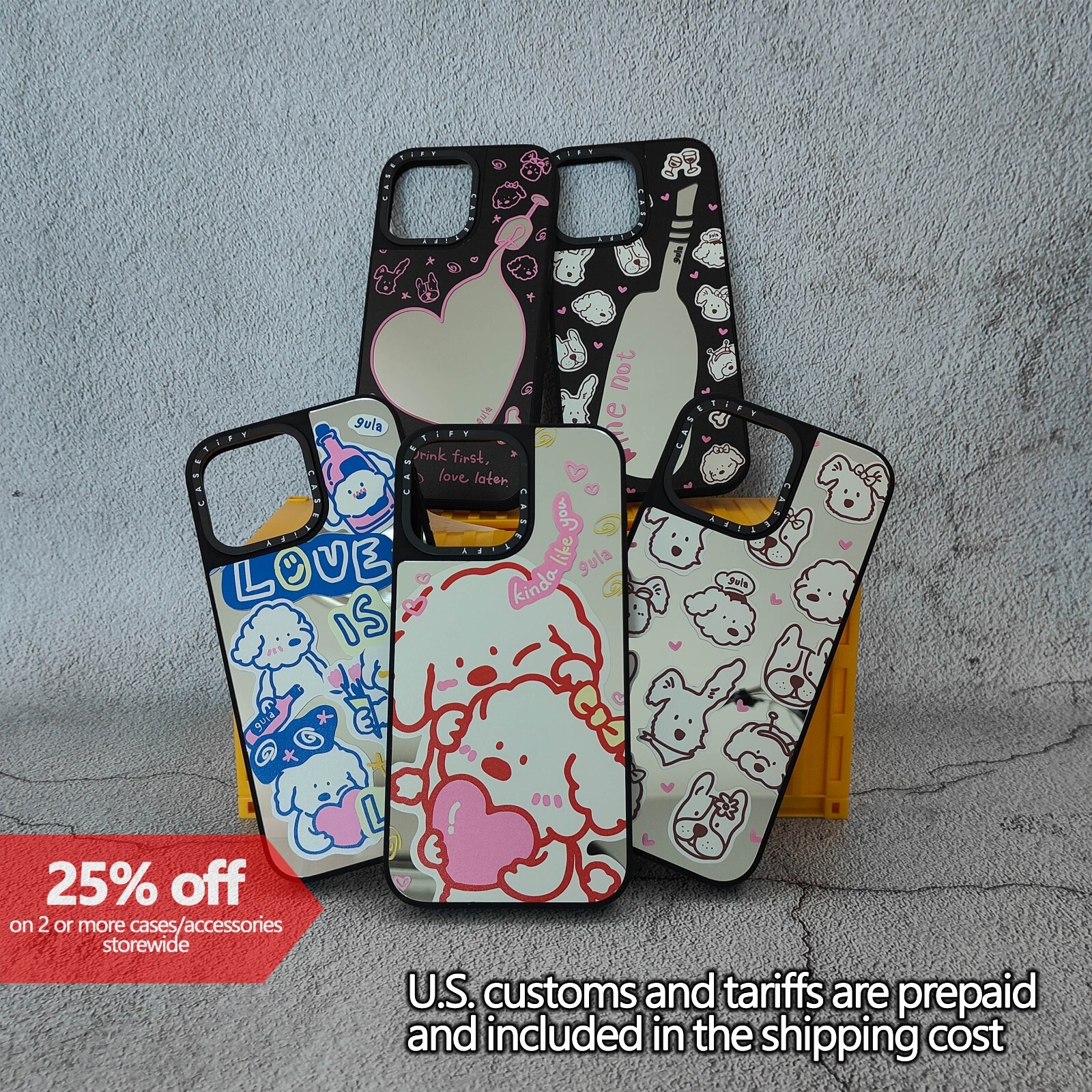 Dog Puppy Casetify Mirror Case for iPhone 13-17 optional