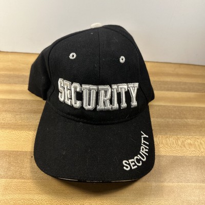 Security Hat Black Hat Adjustable Adult Size Black Hat Baseball Cap