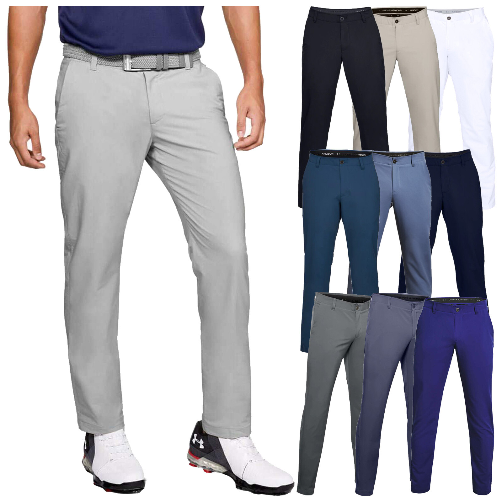 Under Armour Mens Performance Slim Stretch Tapered Trousers UA Golf Pants  Chino | eBay UK