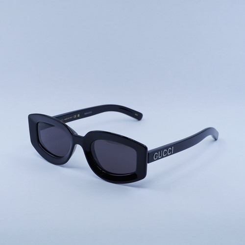 Pre-owned Gucci Gg1719s 001 Black/grey 51-23-145 Sunglasses In Gray