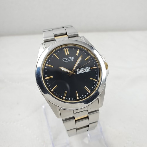 品揃え豊富で QUARTZ 1102-S066808 CITIZEN TWO-TONE MEN'S MOV'T JAPAN BLACK 邦楽
