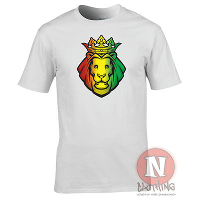 Reggae lion printed t-shirt Rasta skank dub dancehall Bob Marley Peter Tosh