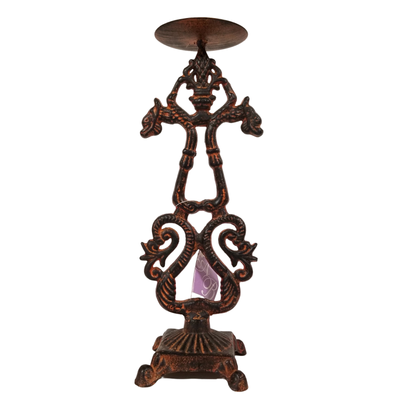 Pillar Candle Holder (14 In) Gold/brown G8013