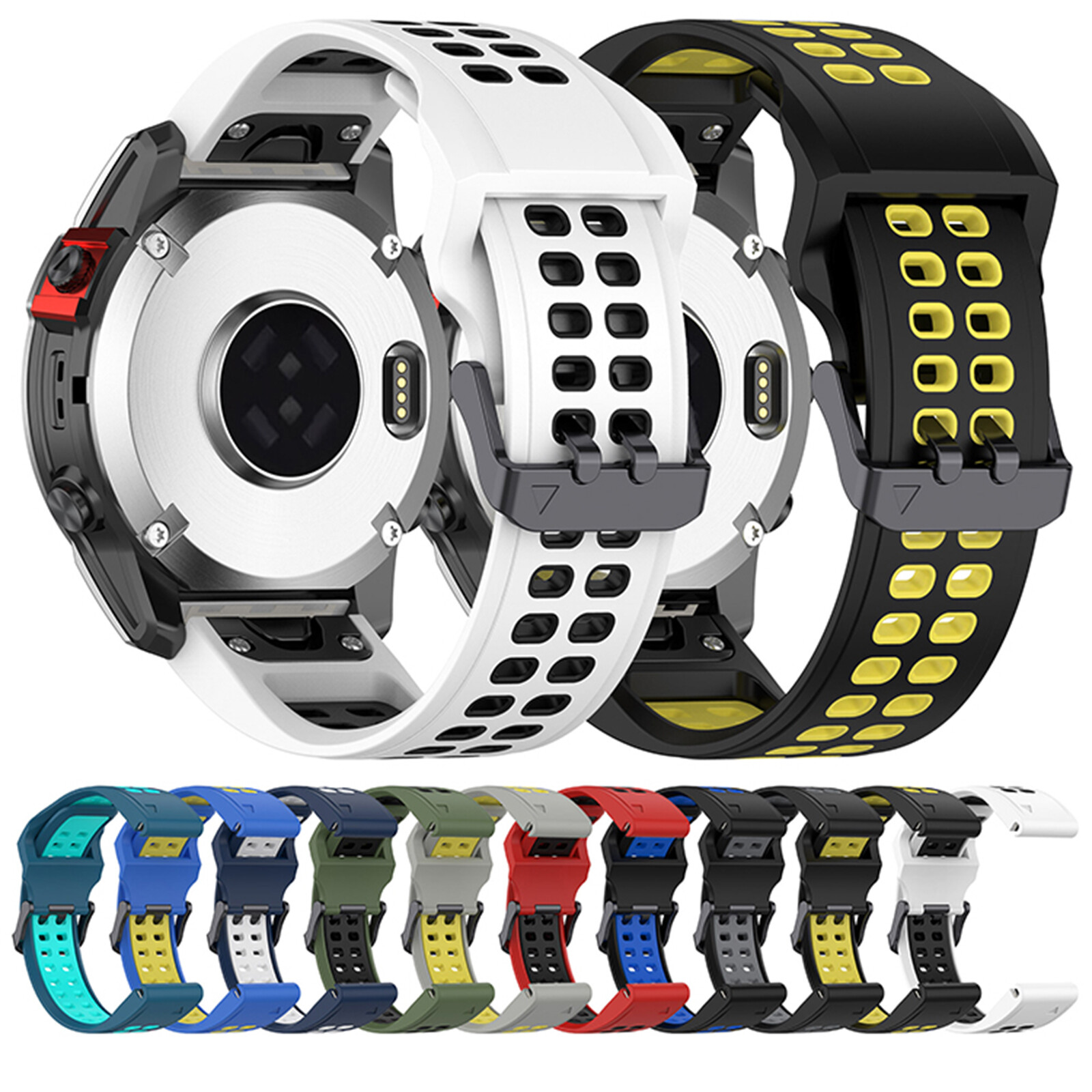 YOOSIDE Cinturino di ricambio per orologio Garmin Fenix 7/Fenix 6/Fenix 5 Plus, 22 mm, in acciaio inox, cinturino di ricambio per Garmin EPIX 2, Fenix 6 Pro, Approach S62, Forerunner 955 (nero