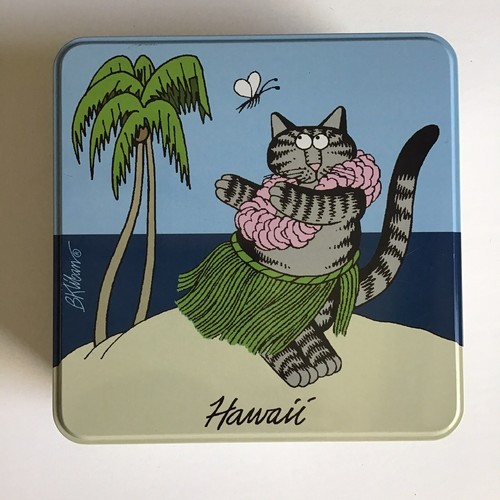 Vintage B. Kliban Golf Ball SET OF 6 Special Edition Hawaii Cat Designs In Tin