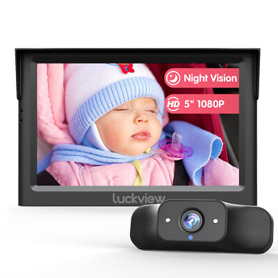 Luckview BM1 Baby Car Camera 5'' 1080P Mirror Monitor for Back Seat Rear Facing