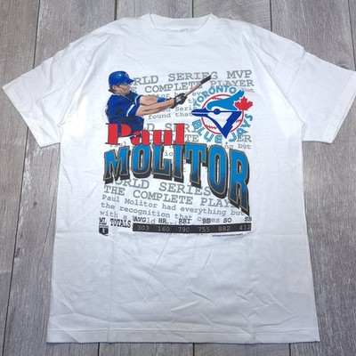 Vintage Paul Molitor MVP T-Shirt Men XL White Toronto Blue Jays Vintage 1994 MLB