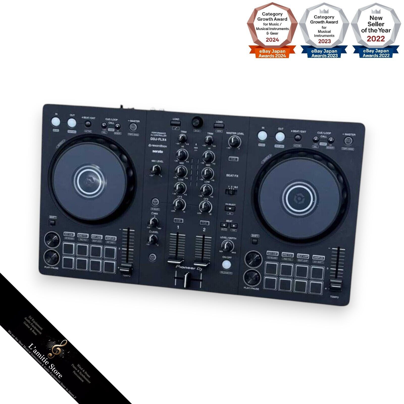 Pioneer DJ DDJ-FLX4 2-Channel DJ Controller Rekordbox Serato Pioneer DJ DDJ-FLX4 2-Channel DJ Controller Rekordbox Serato