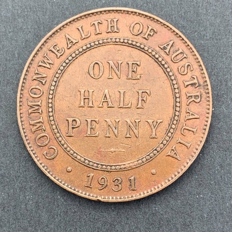 Superb Band, Gef (Anda-Dealer Graded - I'D Say Ef-) 1931 Halfpenny See Pics