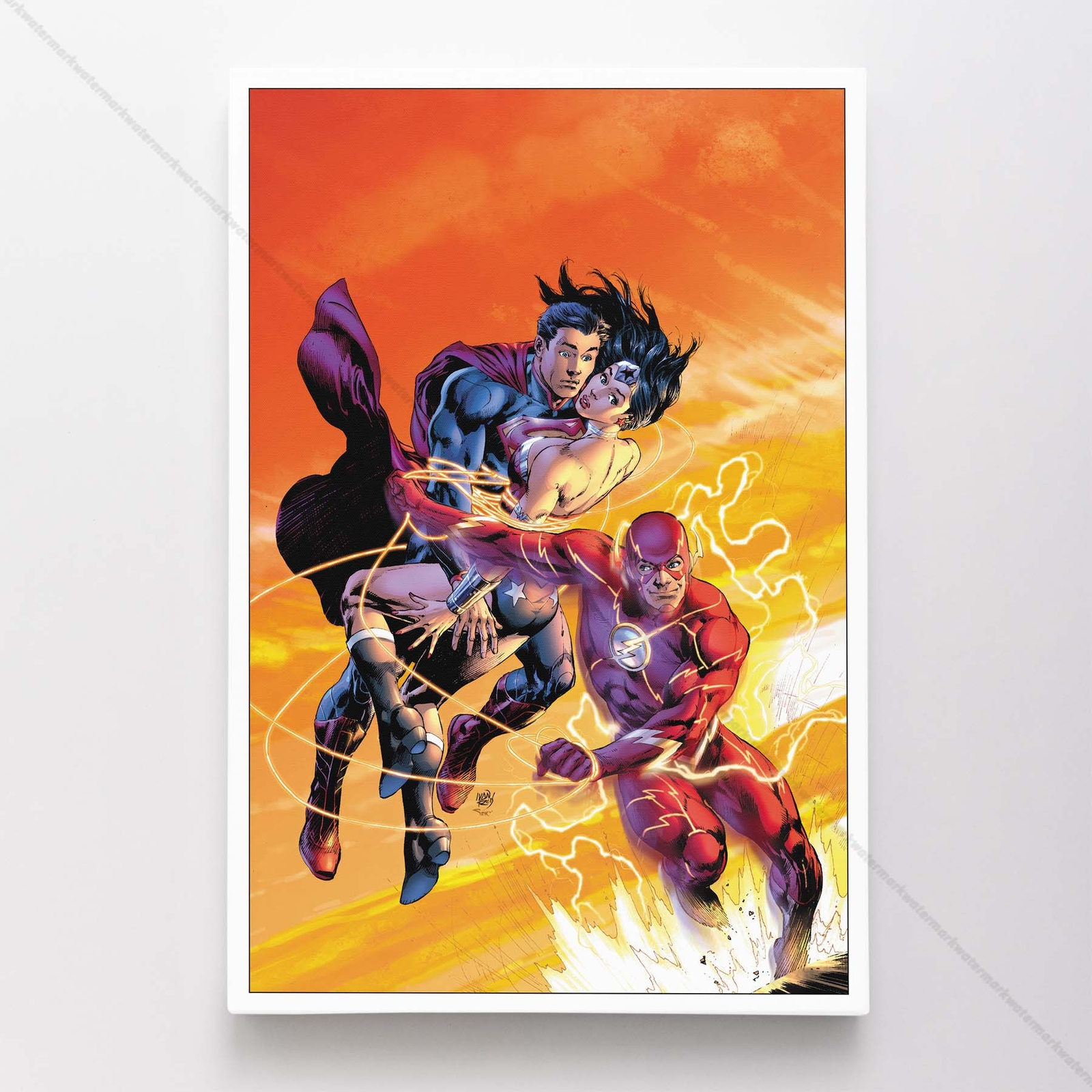 Superman Flash Poster Canvas Comic Book Cover Art DC Print #29037