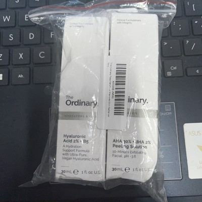 The Ordinary Peeling Solution (AHA 30%+BHA 2%) & Hyaluronic Acid 2% + B5 ~BUNDLE